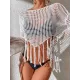 Hollow Tassels Long Sleeves Cover-Ups Swimsuit Hollow Tassels Long Sleeves Cover-Ups Swimsuit