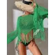Hollow Tassels Long Sleeves Cover-Ups Swimsuit Hollow Tassels Long Sleeves Cover-Ups Swimsuit