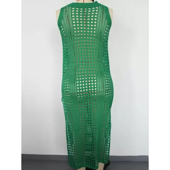 High-Neck Split-Side Midi Beach Cover-Ups Swimsuit High-Neck Split-Side Midi Beach Cover-Ups Swimsuit