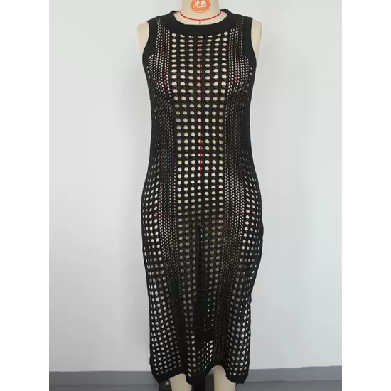 High-Neck Split-Side Midi Beach Cover-Ups Swimsuit High-Neck Split-Side Midi Beach Cover-Ups Swimsuit