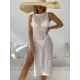 High-Neck Split-Side Midi Beach Cover-Ups Swimsuit High-Neck Split-Side Midi Beach Cover-Ups Swimsuit