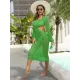 V-Neck Hollow Midi Length Cover-Ups Beach Dress V-Neck Hollow Midi Length Cover-Ups Beach Dress