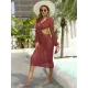 V-Neck Hollow Midi Length Cover-Ups Beach Dress V-Neck Hollow Midi Length Cover-Ups Beach Dress