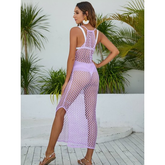 Sheath Round Neck Cover-Ups Dress Swimsuit Sheath Round Neck Cover-Ups Dress Swimsuit