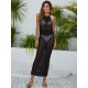 Sheath Round Neck Cover-Ups Dress Swimsuit Sheath Round Neck Cover-Ups Dress Swimsuit
