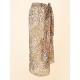 Leopard Split Side Cover-Ups Swimwear Leopard Split Side Cover-Ups Swimwear