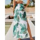 Leopard Split Side Cover-Ups Swimwear Leopard Split Side Cover-Ups Swimwear