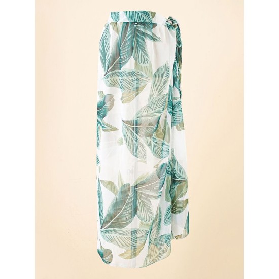 Leopard Split Side Cover-Ups Swimwear Leopard Split Side Cover-Ups Swimwear