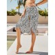 Leopard Split Side Cover-Ups Swimwear Leopard Split Side Cover-Ups Swimwear