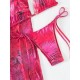 Halterneck Triangle Three Pieces Bikini Set Halterneck Triangle Three Pieces Bikini Set