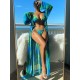 Halterneck Triangle Three Pieces Bikini Set Halterneck Triangle Three Pieces Bikini Set