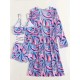 Halterneck Abstract Print Three Pieces Bikini Set Halterneck Abstract Print Three Pieces Bikini Set