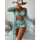 Halterneck Abstract Print Three Pieces Bikini Set Halterneck Abstract Print Three Pieces Bikini Set
