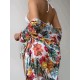 Triangle Halterneck Floral Three Pieces Bikini Set Triangle Halterneck Floral Three Pieces Bikini Set