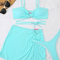 Spaghetti Neck Three Pieces Bikini Set