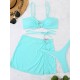 Spaghetti Neck Three Pieces Bikini Set Spaghetti Neck Three Pieces Bikini Set