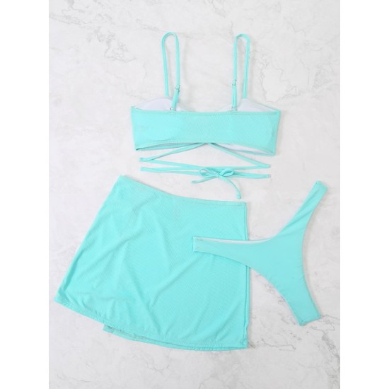 Spaghetti Neck Three Pieces Bikini Set Spaghetti Neck Three Pieces Bikini Set