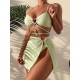 Spaghetti Neck Three Pieces Bikini Set Spaghetti Neck Three Pieces Bikini Set