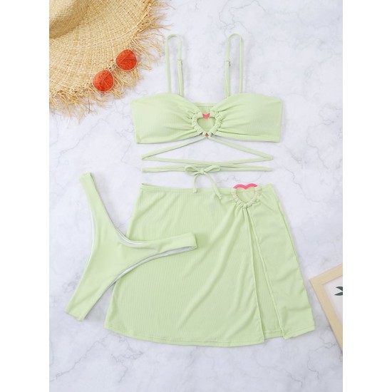 Spaghetti Neck Three Pieces Bikini Set Spaghetti Neck Three Pieces Bikini Set