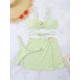 Spaghetti Neck Three Pieces Bikini Set Spaghetti Neck Three Pieces Bikini Set