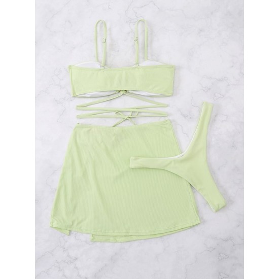 Spaghetti Neck Three Pieces Bikini Set Spaghetti Neck Three Pieces Bikini Set