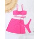 Spaghetti Neck Three Pieces Bikini Set Spaghetti Neck Three Pieces Bikini Set