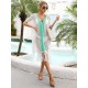 Color-Block Hollow Tasseled Batwing Sleeves Loose Deep V-Neck Cover-Ups Swimwear Color-Block Hollow Tasseled Batwing Sleeves Loose Deep V-Neck Cover-Ups Swimwear