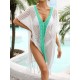 Color-Block Hollow Tasseled Batwing Sleeves Loose Deep V-Neck Cover-Ups Swimwear Color-Block Hollow Tasseled Batwing Sleeves Loose Deep V-Neck Cover-Ups Swimwear
