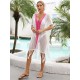 Color-Block Hollow Tasseled Batwing Sleeves Loose Deep V-Neck Cover-Ups Swimwear Color-Block Hollow Tasseled Batwing Sleeves Loose Deep V-Neck Cover-Ups Swimwear
