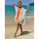 Color-Block Hollow Tasseled Batwing Sleeves Loose Deep V-Neck Cover-Ups Swimwear Color-Block Hollow Tasseled Batwing Sleeves Loose Deep V-Neck Cover-Ups Swimwear