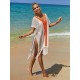 Color-Block Hollow Tasseled Batwing Sleeves Loose Deep V-Neck Cover-Ups Swimwear Color-Block Hollow Tasseled Batwing Sleeves Loose Deep V-Neck Cover-Ups Swimwear
