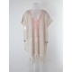 Color-Block Hollow Tasseled Batwing Sleeves Loose Deep V-Neck Cover-Ups Swimwear Color-Block Hollow Tasseled Batwing Sleeves Loose Deep V-Neck Cover-Ups Swimwear