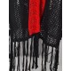Color-Block Hollow Tasseled Batwing Sleeves Loose Deep V-Neck Cover-Ups Swimwear Color-Block Hollow Tasseled Batwing Sleeves Loose Deep V-Neck Cover-Ups Swimwear