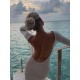 Backless Hollow Solid Color Long Sleeves Loose Cover-Ups Swimwear Backless Hollow Solid Color Long Sleeves Loose Cover-Ups Swimwear