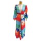 Long Sleeves Bandage Floral Printed Multi-Colored Cover-Ups Swimwear Long Sleeves Bandage Floral Printed Multi-Colored Cover-Ups Swimwear