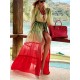 Bandage Color-Block Long Sleeves Loose Deep V-Neck Cover-Ups Swimwear Bandage Color-Block Long Sleeves Loose Deep V-Neck Cover-Ups Swimwear