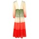 Bandage Color-Block Long Sleeves Loose Deep V-Neck Cover-Ups Swimwear Bandage Color-Block Long Sleeves Loose Deep V-Neck Cover-Ups Swimwear