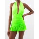 Backless Bandage Hollow Halter-Neck One-Piece Swimwear&Cover-Ups Skirts Backless Bandage Hollow Halter-Neck One-Piece Swimwear&Cover-Ups Skirts