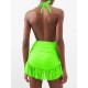 Backless Bandage Hollow Halter-Neck One-Piece Swimwear&Cover-Ups Skirts Backless Bandage Hollow Halter-Neck One-Piece Swimwear&Cover-Ups Skirts