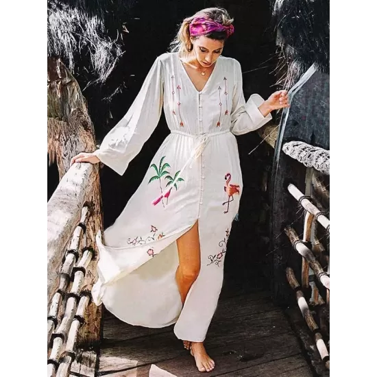 Bohemia V-neck Floral Maxi Dress Bohemia V-neck Floral Maxi Dress