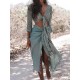 Tasseled Solid Sun Protection Cover-Up Swimwear Tasseled Solid Sun Protection Cover-Up Swimwear