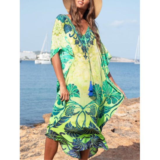 Printed Beach Vacation Cover-up Printed Beach Vacation Cover-up
