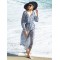 Drawstring Chiffon Dot Bikini Cover-Up