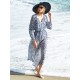 Drawstring Chiffon Dot Bikini Cover-Up Drawstring Chiffon Dot Bikini Cover-Up