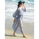 Drawstring Chiffon Dot Bikini Cover-Up Drawstring Chiffon Dot Bikini Cover-Up