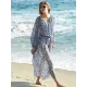 Drawstring Chiffon Dot Bikini Cover-Up Drawstring Chiffon Dot Bikini Cover-Up
