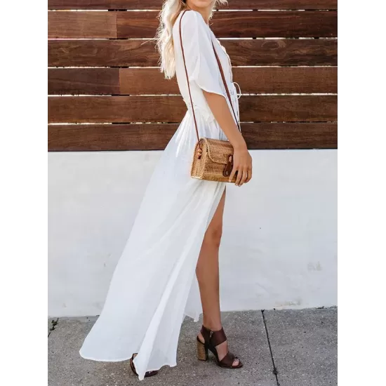 Lacy Split-Joint Half Sleeve Beach Tunicshang Cover-Ups Lacy Split-Joint Half Sleeve Beach Tunicshang Cover-Ups
