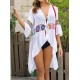 Crochetgo Split-Joint Tasseled Flared Sleeves Cover-Ups Crochetgo Split-Joint Tasseled Flared Sleeves Cover-Ups