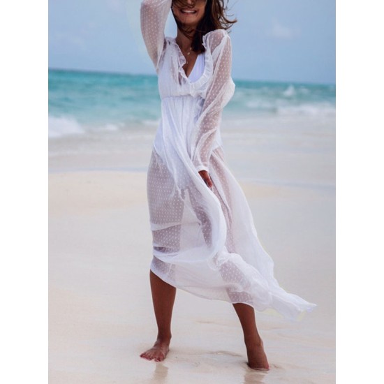Sexy See-Through Yarn Tunicshang Cover-Ups Tops Sexy See-Through Yarn Tunicshang Cover-Ups Tops