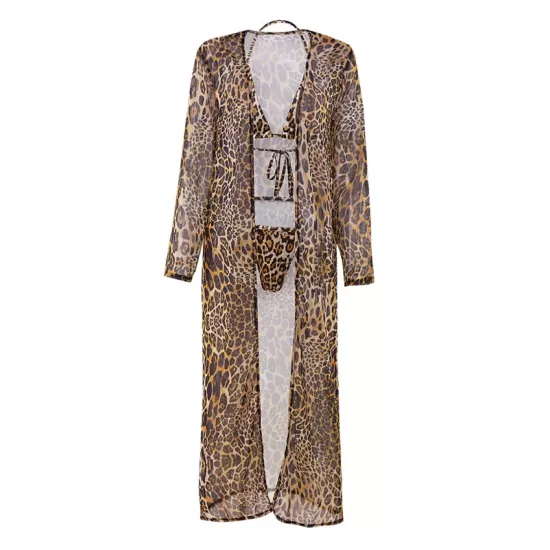 Sexy Snake-Print Split Bikini Swimsuit+Cover-Ups Three-Piece Set Sexy Snake-Print Split Bikini Swimsuit+Cover-Ups Three-Piece Set